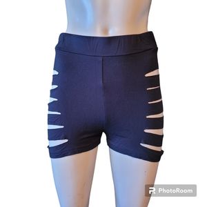 Shein Viscose Cutout Bodycon Shorts with Slashes size large